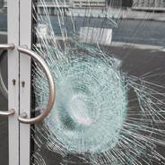 broken laminated glass door